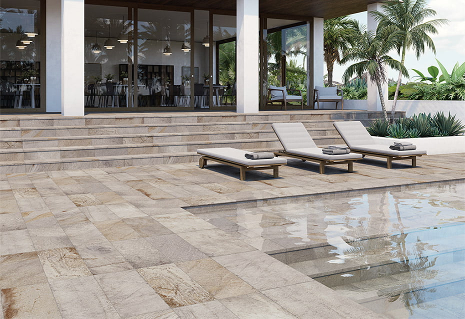 ARTIES MIX 30,3x61,3 · 11,9''x24,1'' · PELDAÑO RECTO ARTIES MIX CON GOTERóN 61,3x32/3 · 24,1''x12,5'' · BORDE PISCINA ARTIES MIX 61,3x28/4 · 24''x11''/1,5'' · ESQ. BORDE PISCINA INT. ARTIES MIX 61,3x28x43,5/4 · 24''x11''x17''/1,5'' 