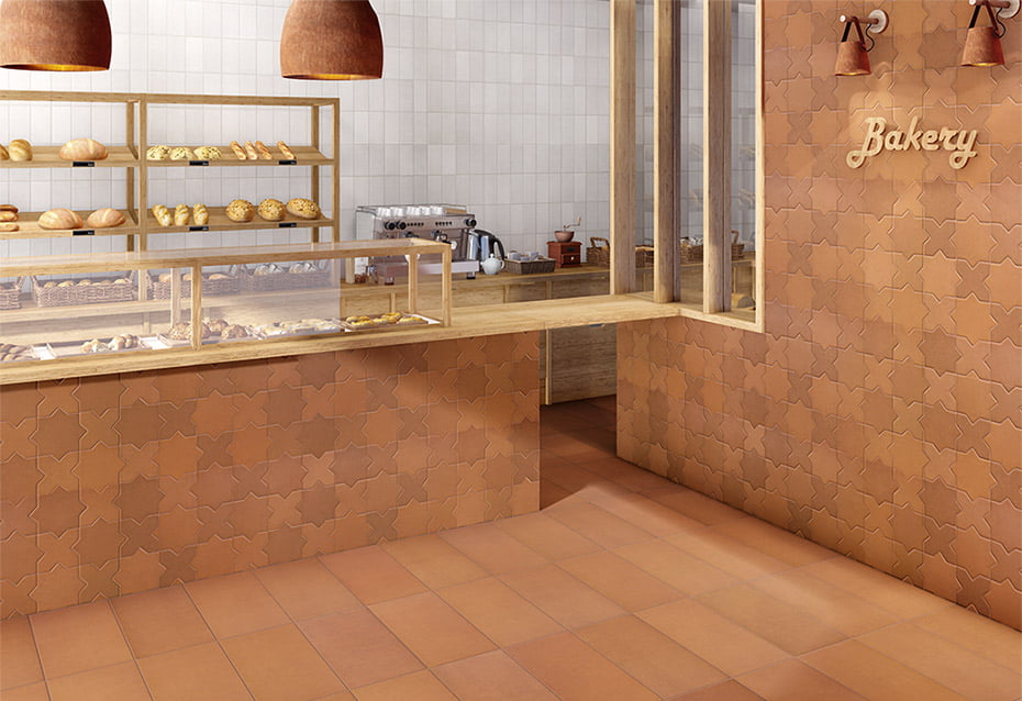 UNIKA BARRO 22,5x45 · 8,8''x17,7'' · CROSS UNIKA BARRO 15,5x15,5 · 6''x6'' · STAR UNIKA BARRO 15,5x15,5 · 6''x6'' · UNIKA ARTICO 11x22,5 · 4,3''x8,8''